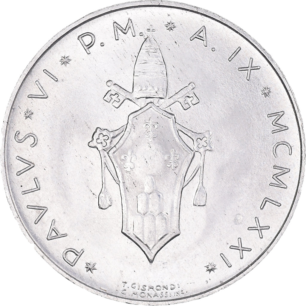 Münze, Vatikanstadt, Paul VI, 5 Lire, 1971, Roma, UNZ, Aluminium, KM:118