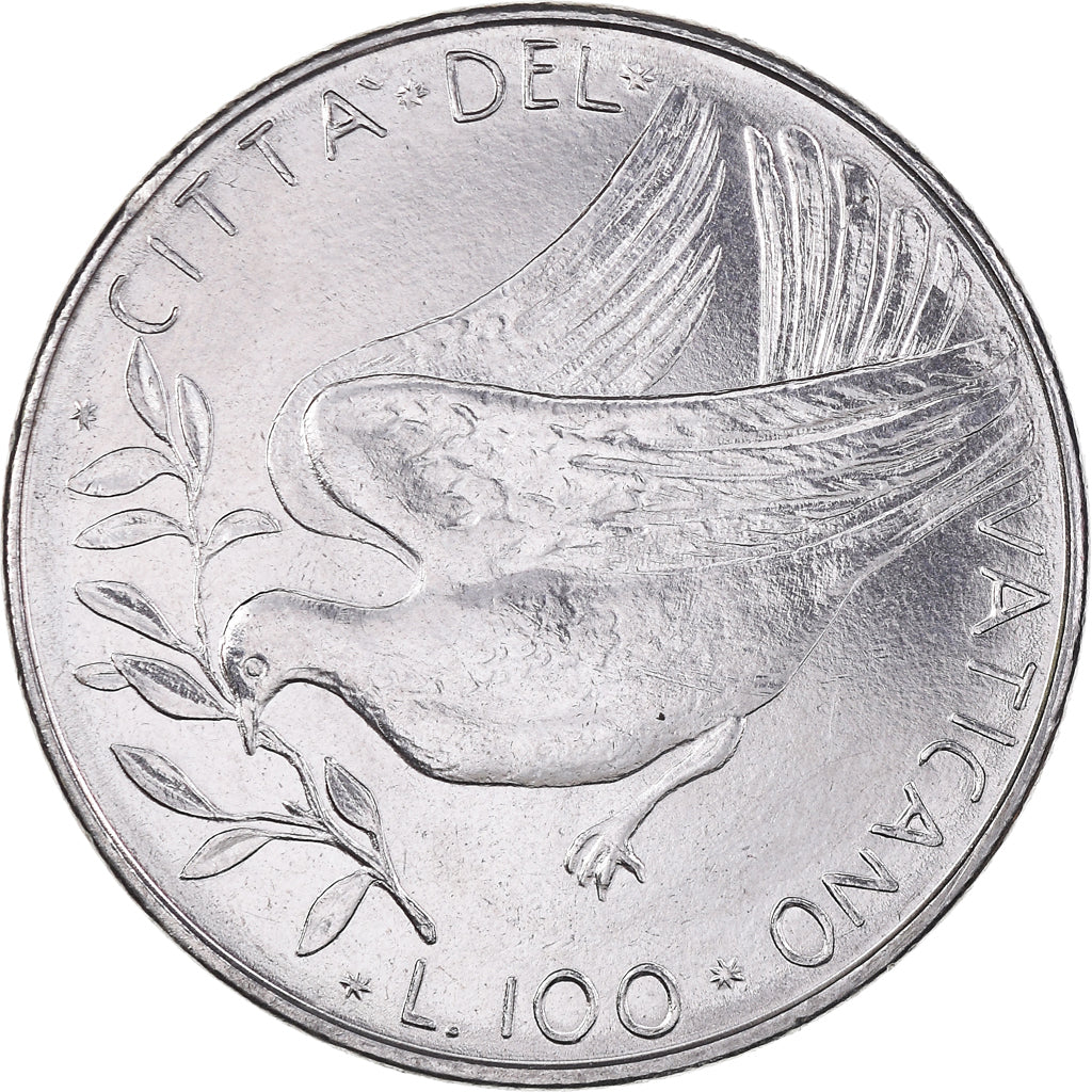 Coin, VATICAN CITY, Paul VI, 100 Lire, 1976, Rome, MS(63), Stainless Steel
