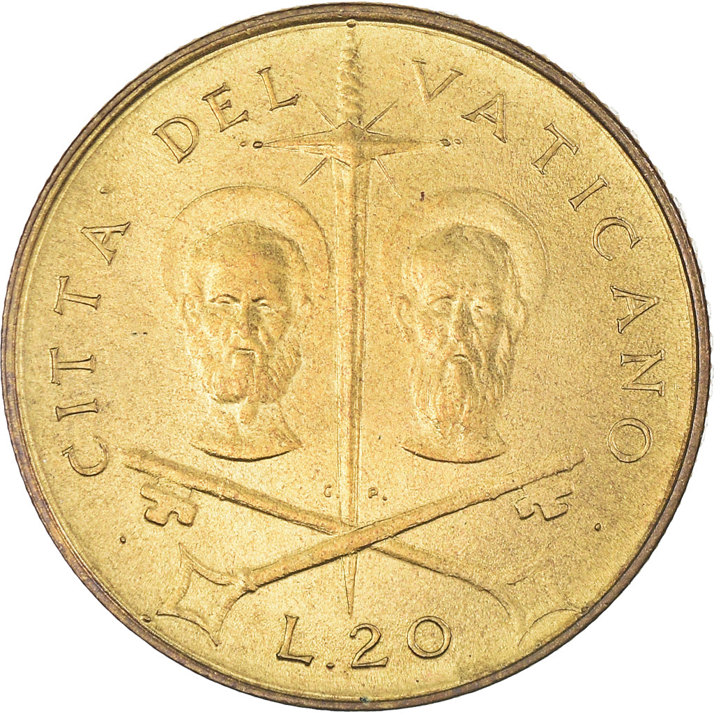 Moneta, CITTÀ DEL VATICANO, Paul VI, 20 Lire, 1967, SPL, Alluminio-bronzo