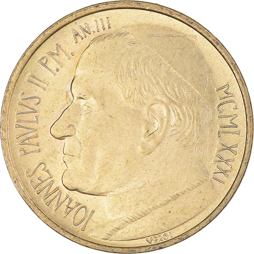 Coin, VATICAN CITY, John Paul II, 20 Lire, 1981, Roma, FDC, MS(63)