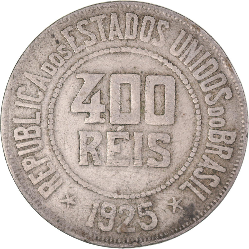 Moneta, Brasile, 400 Reis, 1925, BB, Rame-nichel, KM:520