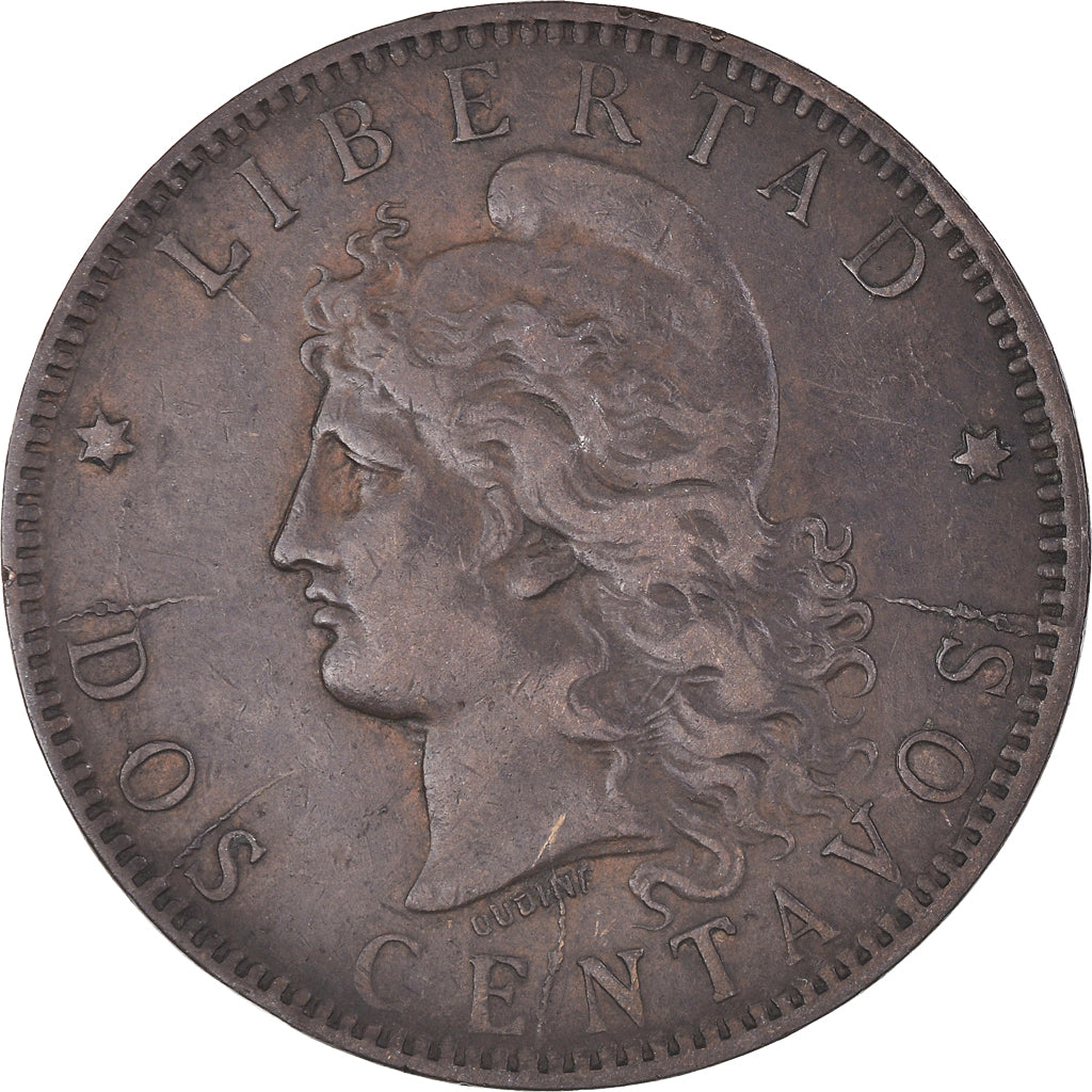 Moneta, Argentina, 2 Centavos, 1893, BB, Bronzo, KM:33