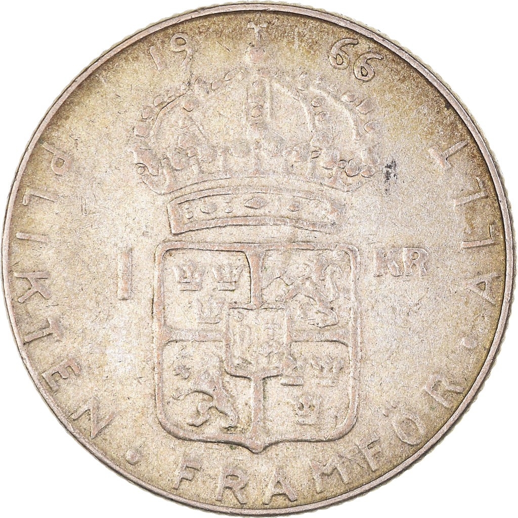 Coin, Sweden, Gustaf V, Krona, 1966, EF(40-45), Silver, KM:814