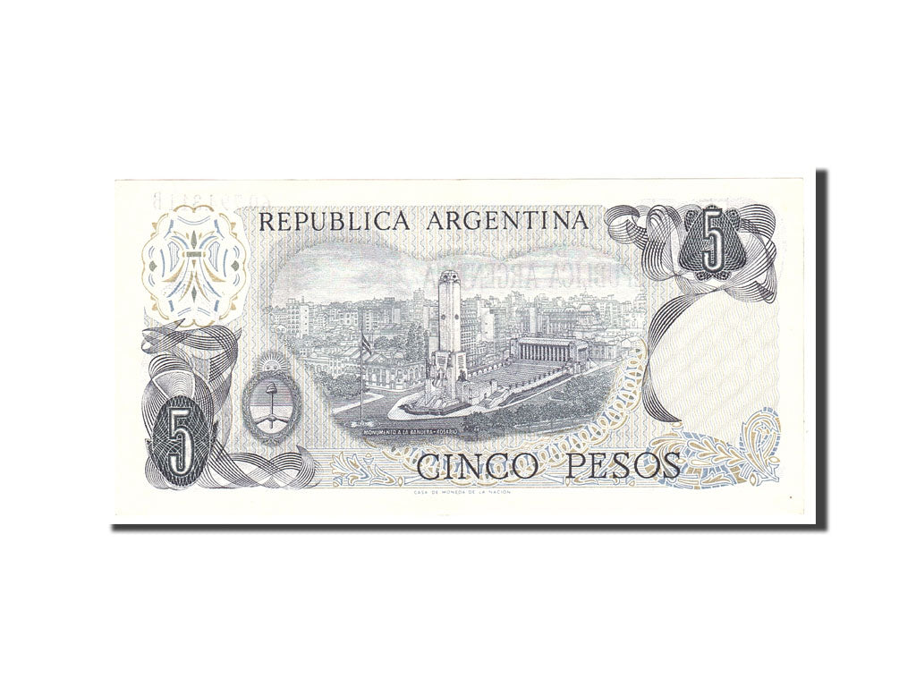 Banknote, Argentina, 5 Pesos, 1974, Undated, KM:294, AU(55-58)