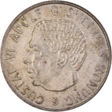 Coin, Sweden, Gustaf VI, Krona, 1952, EF(40-45), Silver, KM:826