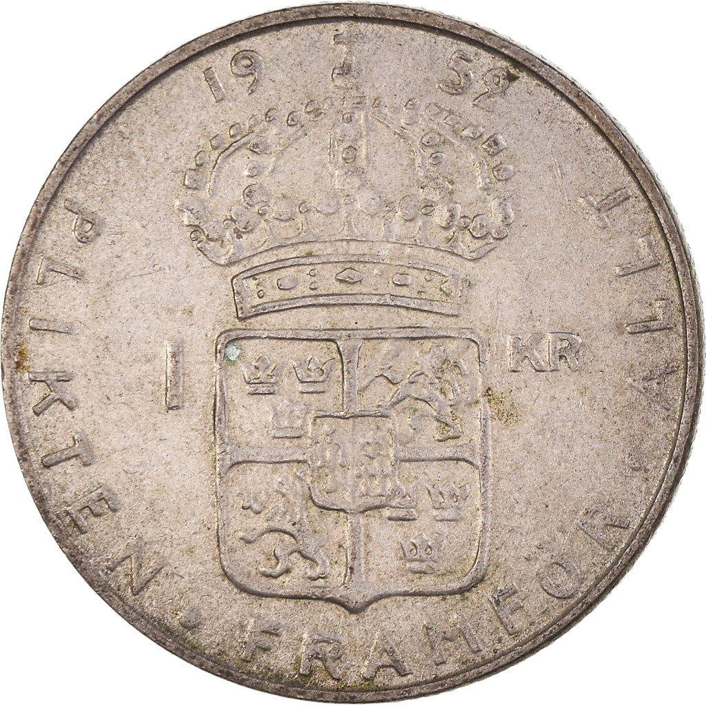 Coin, Sweden, Gustaf VI, Krona, 1952, EF(40-45), Silver, KM:826