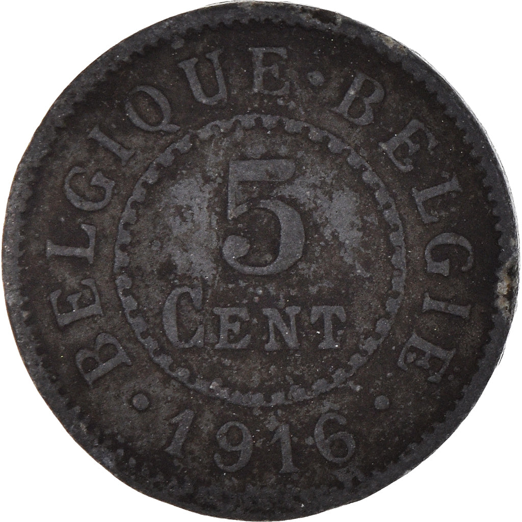 Münze, Belgien, 5 Centimes, 1916, S+, Zinc, KM:80