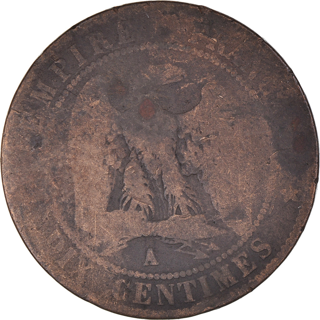 Munten, Frankrijk, Napoleon III, 10 Centimes, 1856, Paris, ZG+, Bronzen