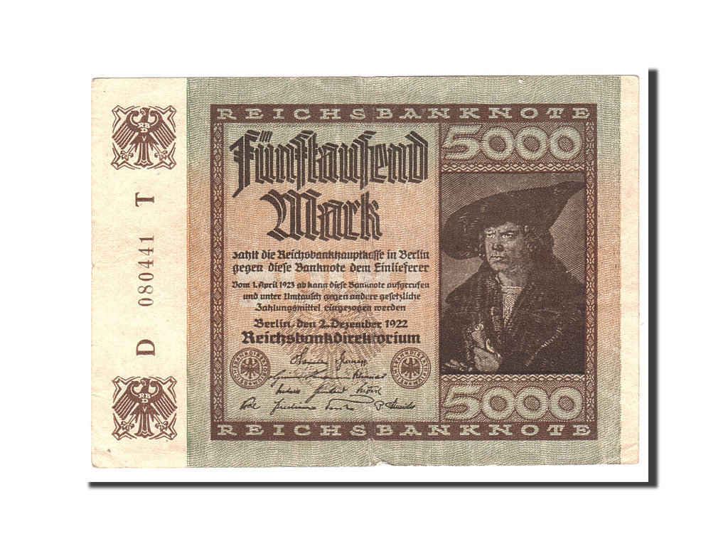 Billet, Allemagne, 5000 Mark, 1922, 1922-12-02, KM:81d, TTB+