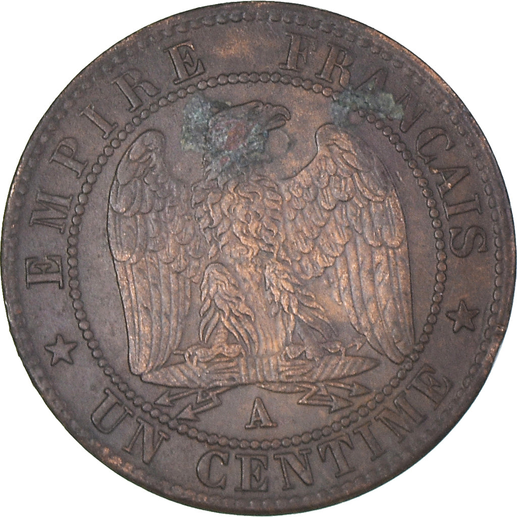 Moneta, Francja, Napoleon III, Centime, 1861, Paris, EF(40-45), Brązowy