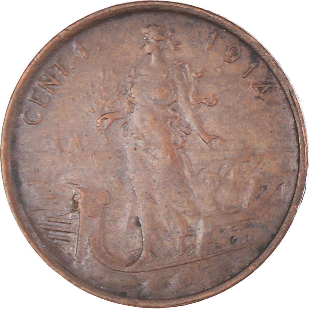 Munten, Italië, Centesimo, 1914, Rome, ZF, Cuivre, KM:40