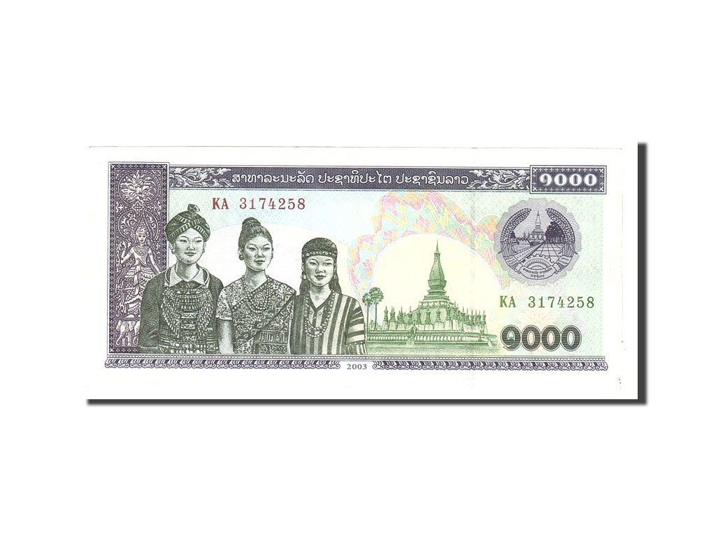 Banknot, Lao, 1000 Kip, 2003, Undated, KM:32Ab, UNC(63)