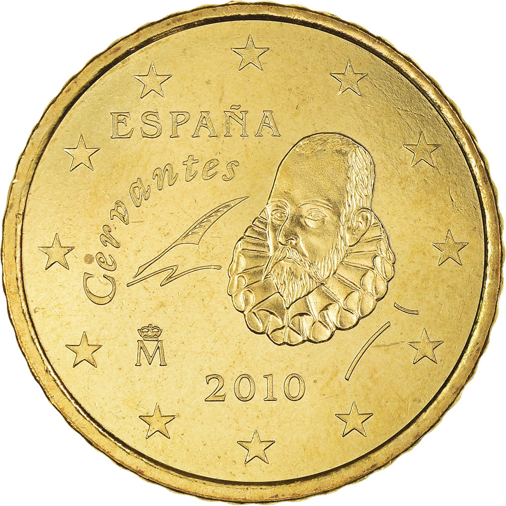 Spain, 50 Euro Cent, 2010, Madrid, MS(65-70), Brass, KM:1149