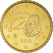Spain, 10 Euro Cent, 2010, Madrid, MS(65-70), Brass, KM:1147