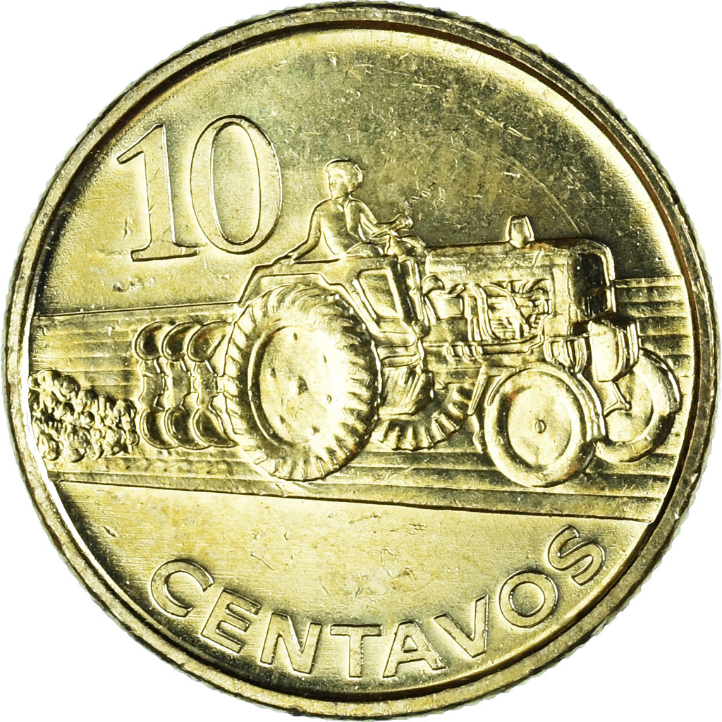 Moeda, Moçambique, 10 Centavos, 2006, MS(63), Aço Cromado a Latão, KM:134