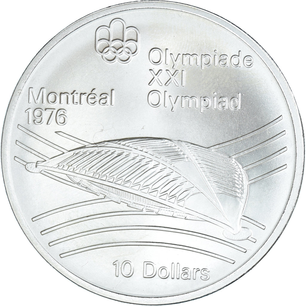 Coin, Canada, Elizabeth II, 1976 Olympics - Olympic Velodrome, 10 Dollars, 1976