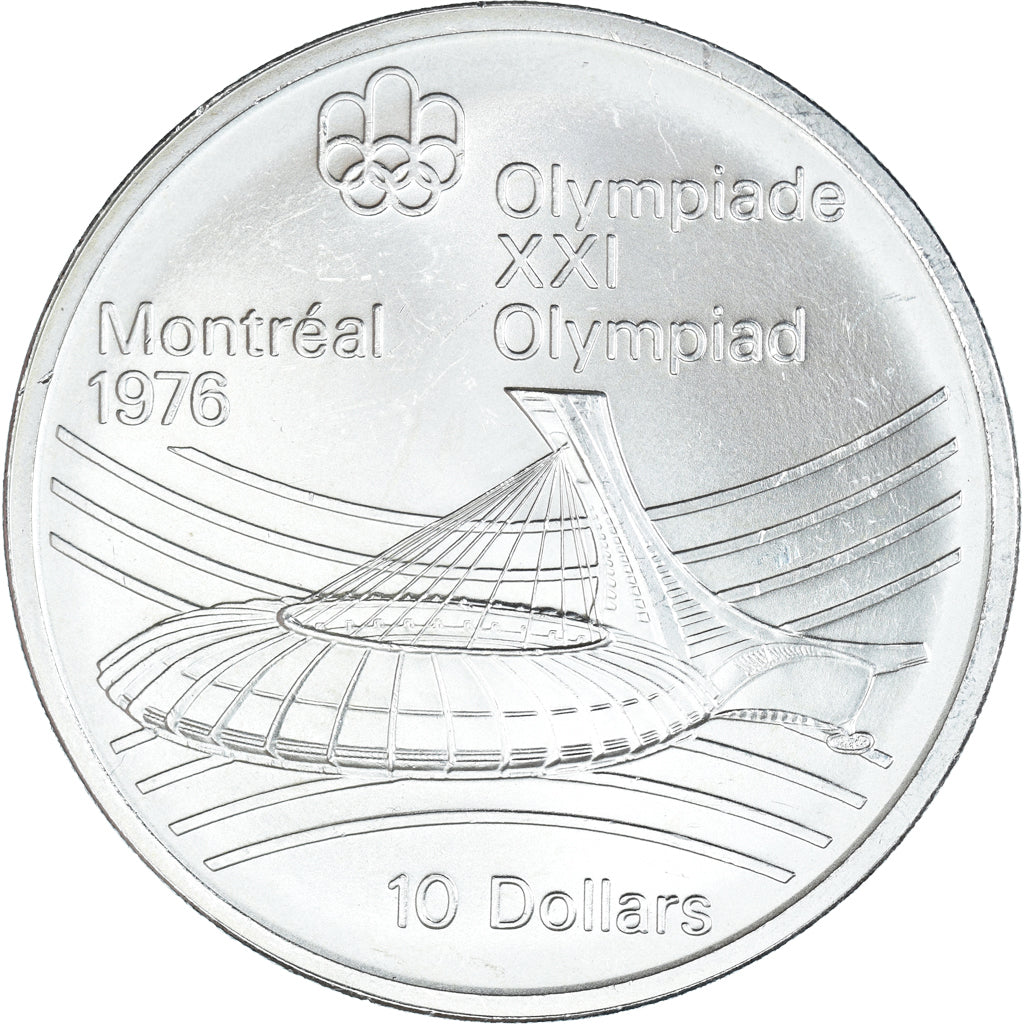 Monnaie, Canada, Elizabeth II, 1976 Olympics - Olympic Stadium, 10 Dollars