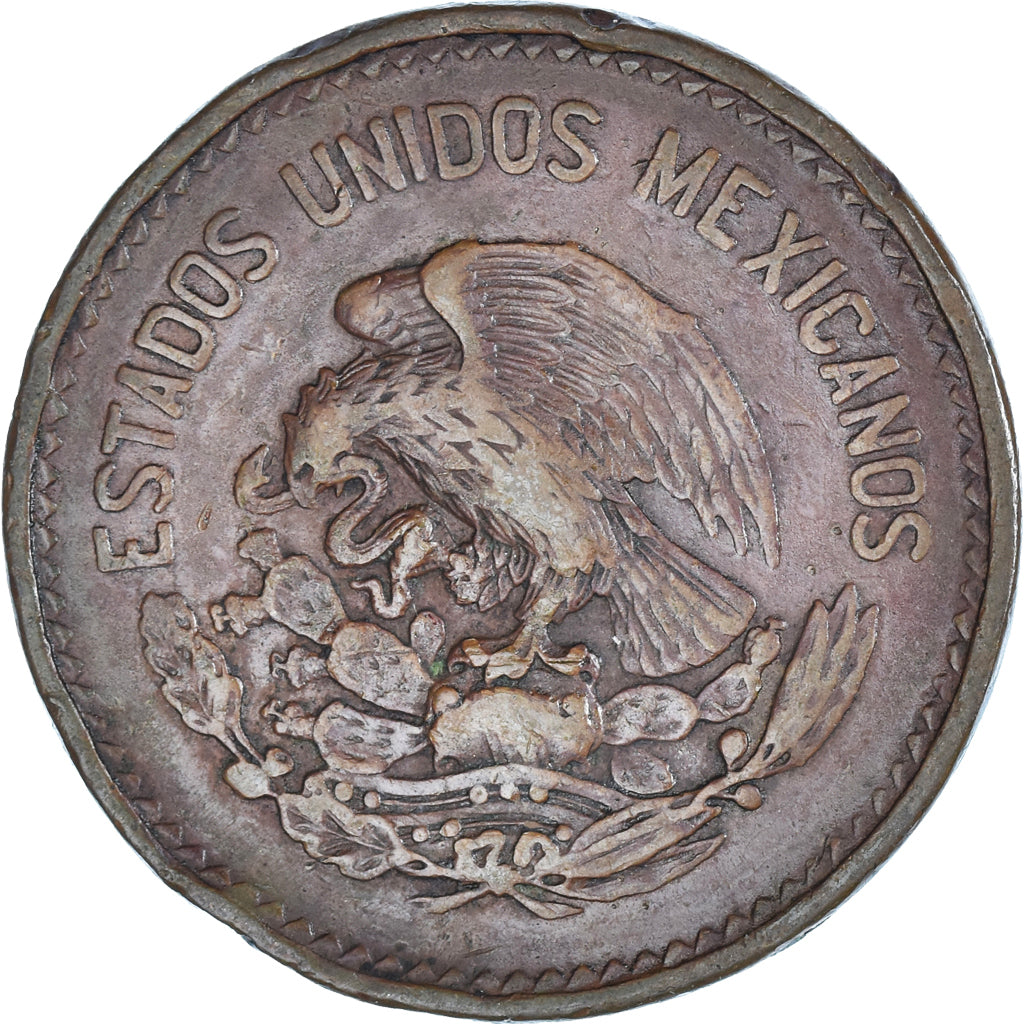 Coin, Mexico, 20 Centavos, 1955, Mexico City, EF(40-45), Bronze, KM:439