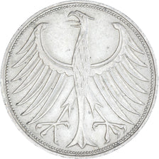 Moneda, ALEMANIA - REPÚBLICA FEDERAL, 5 Mark, 1951, Stuttgart, BC+, Plata