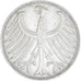 Moneda, ALEMANIA - REPÚBLICA FEDERAL, 5 Mark, 1951, Stuttgart, BC+, Plata