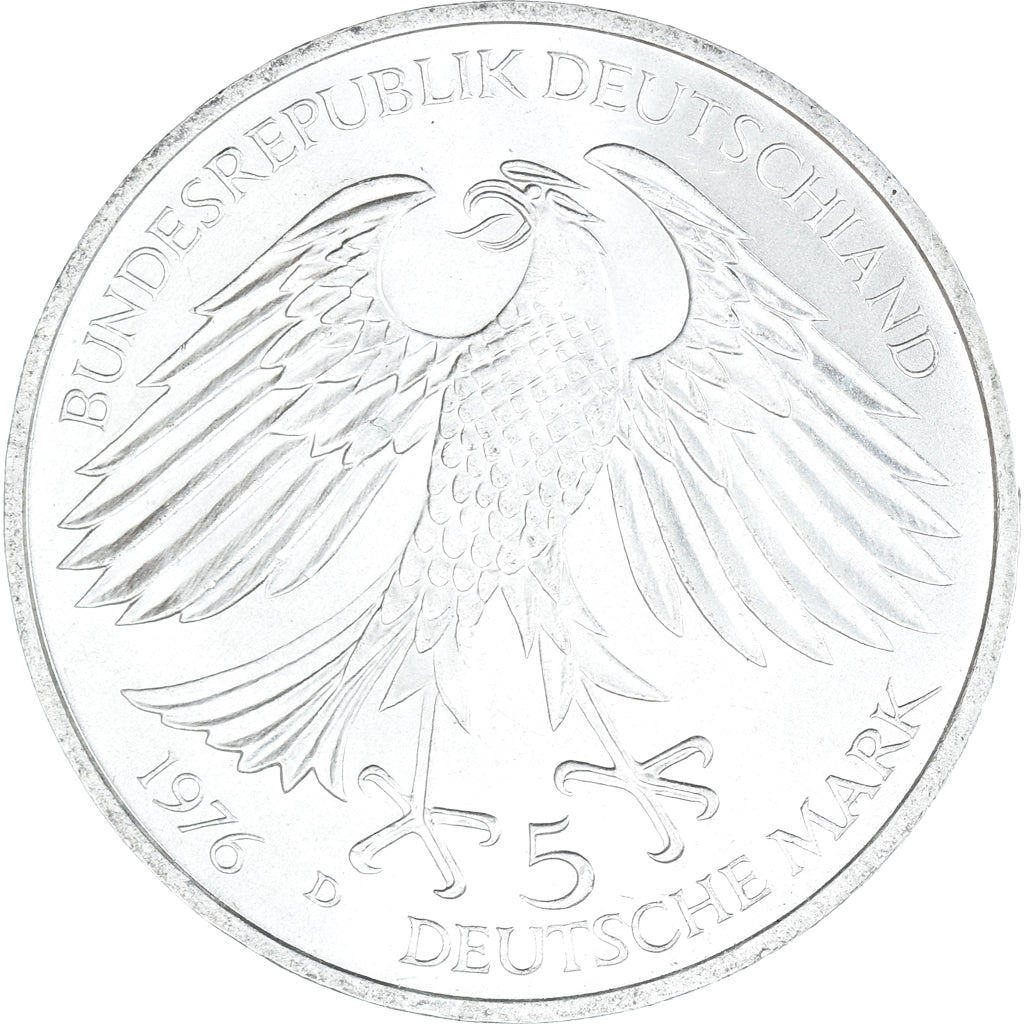 Coin, GERMANY - FEDERAL REPUBLIC, 5 Mark, 1976, Munich, Germany, MS(63), Silver