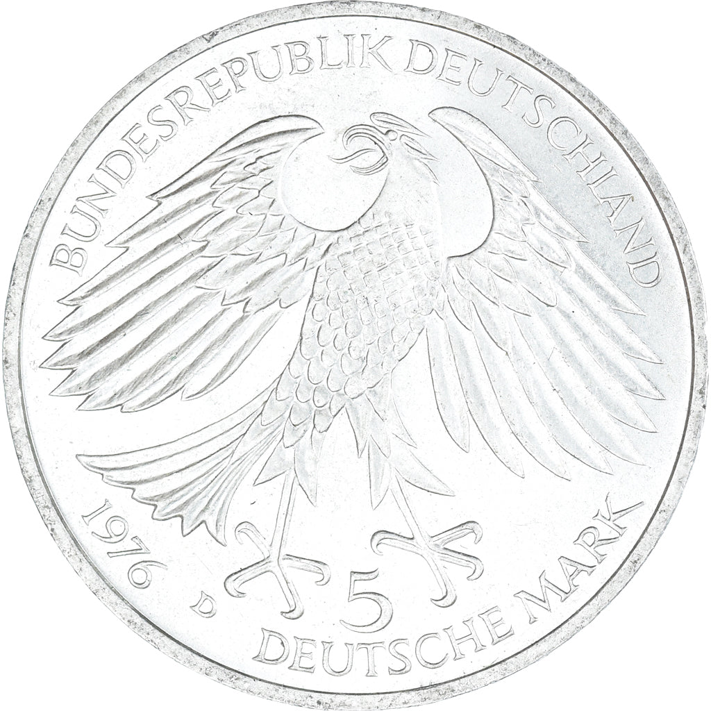 Coin, GERMANY - FEDERAL REPUBLIC, 5 Mark, 1976, Munich, Germany, MS(63), Silver