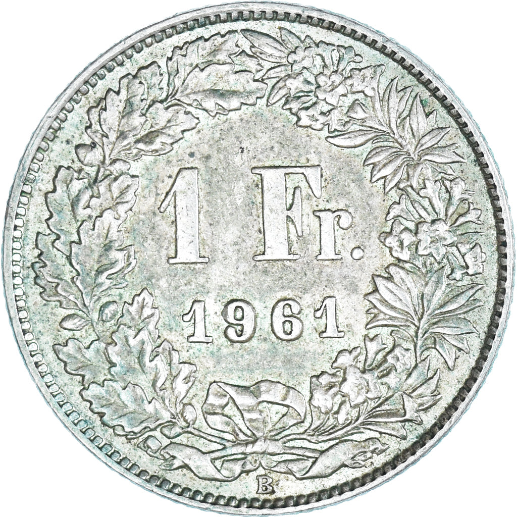 Coin, Switzerland, Franc, 1961, Bern, EF(40-45), Silver, KM:24
