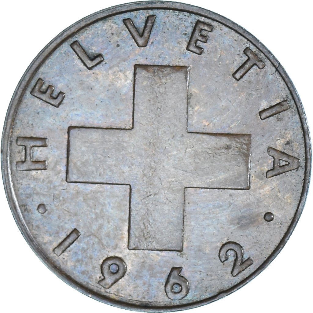 Coin, Switzerland, Rappen, 1962, Bern, EF(40-45), Bronze, KM:46
