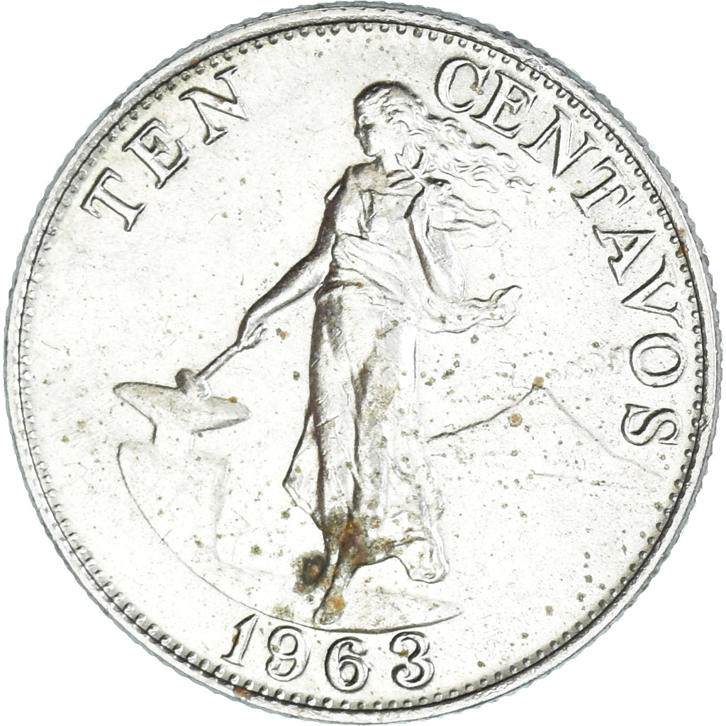 Moneda, Filipinas, 10 Centavos, 1963, MBC+, Cobre - níquel - cinc, KM:188