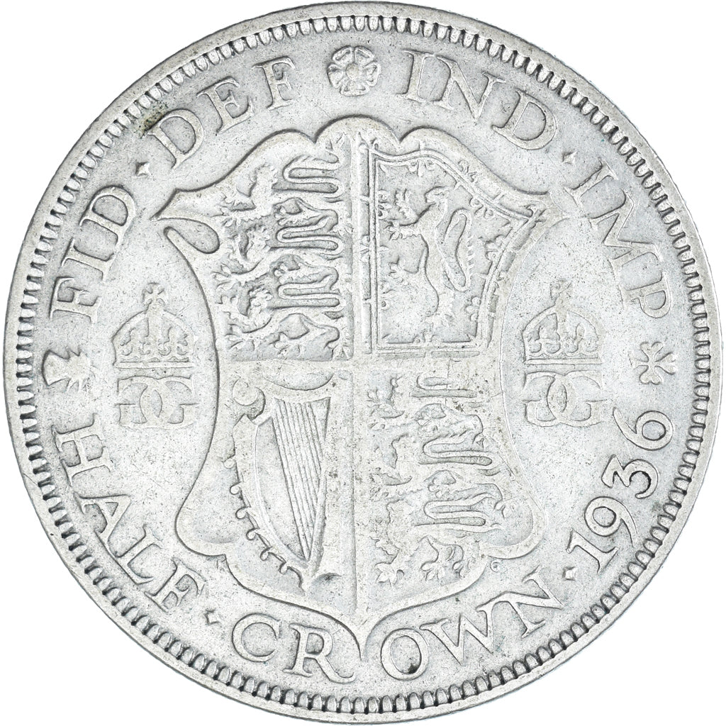 Coin, Great Britain, George V, 1/2 Crown, 1936, VF(30-35), Silver, KM:835