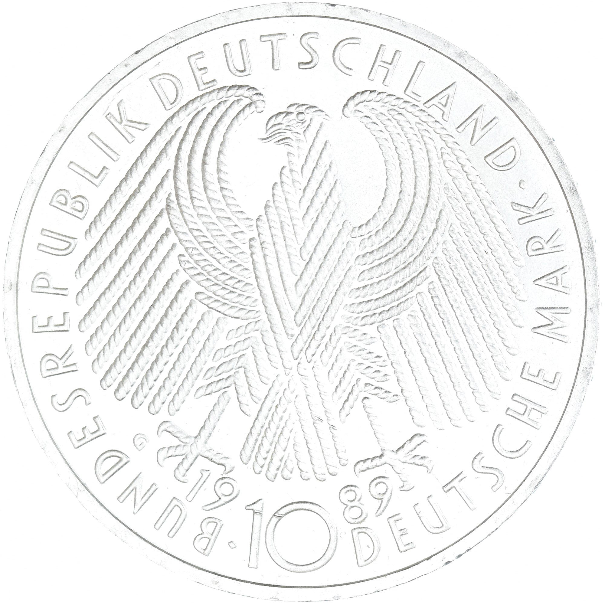 Munten, Federale Duitse Republiek, 10 Mark, 1989, Karlsruhe, Germany, 40 JAHRE