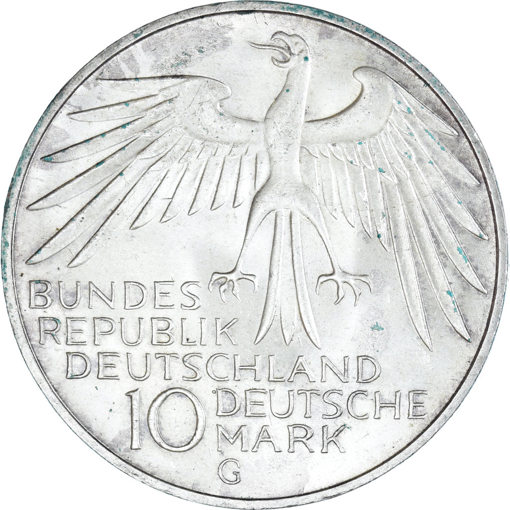 Moneta, GERMANIA - REPUBBLICA FEDERALE, 10 Mark, 1972, Karlsruhe, BB+, Argento