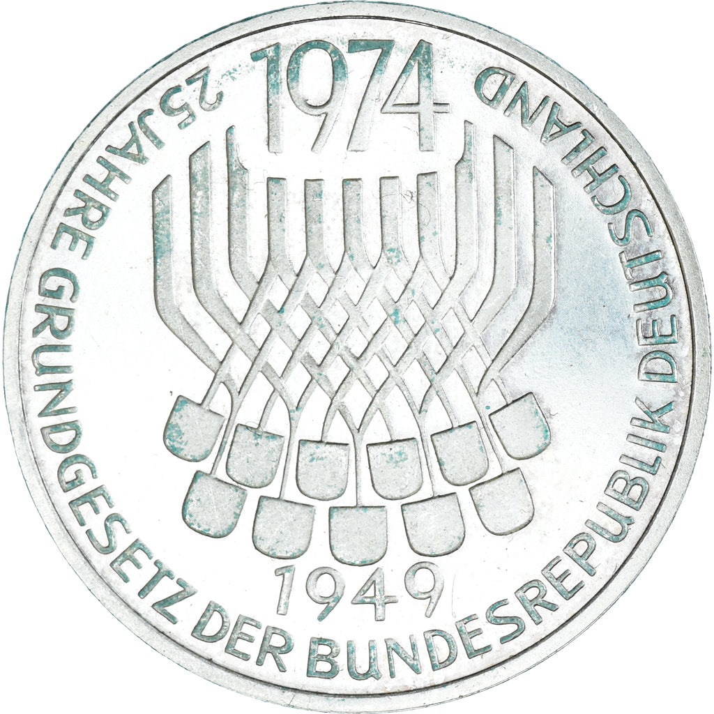 Moneta, GERMANIA - REPUBBLICA FEDERALE, 5 Mark, 1974, Stuttgart, Germany, SPL