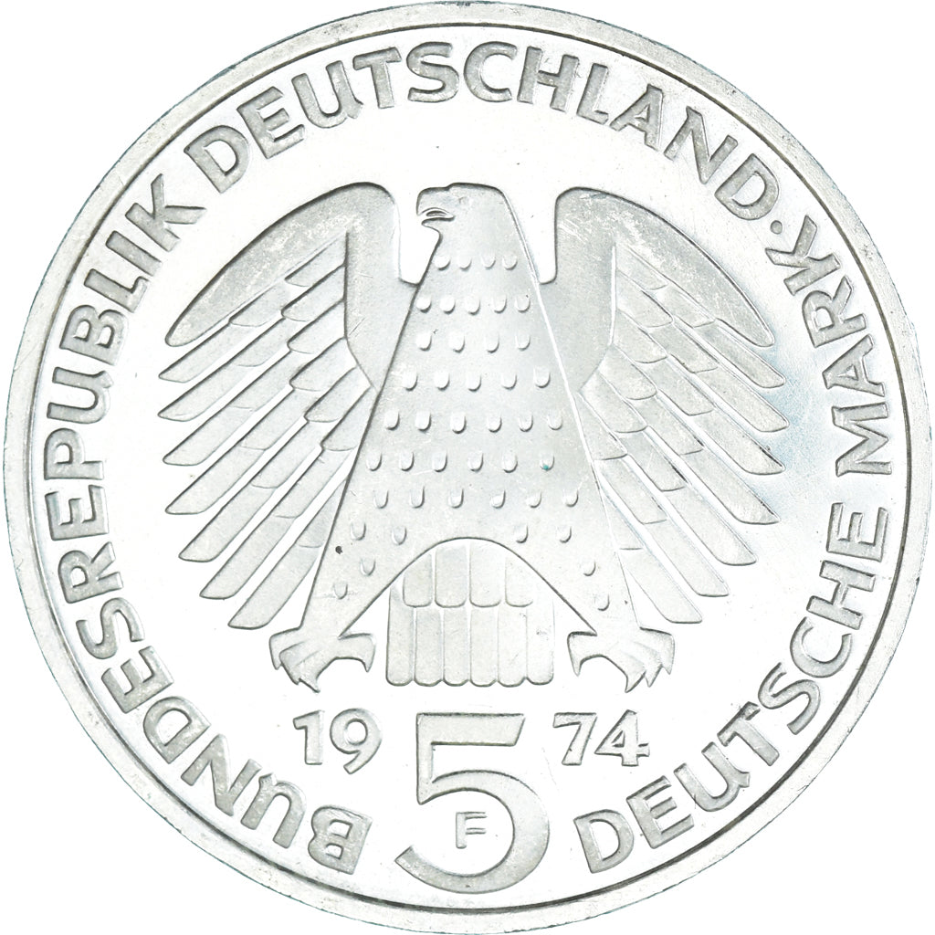 Coin, GERMANY - FEDERAL REPUBLIC, 5 Mark, 1974, Stuttgart, Germany, MS(63)
