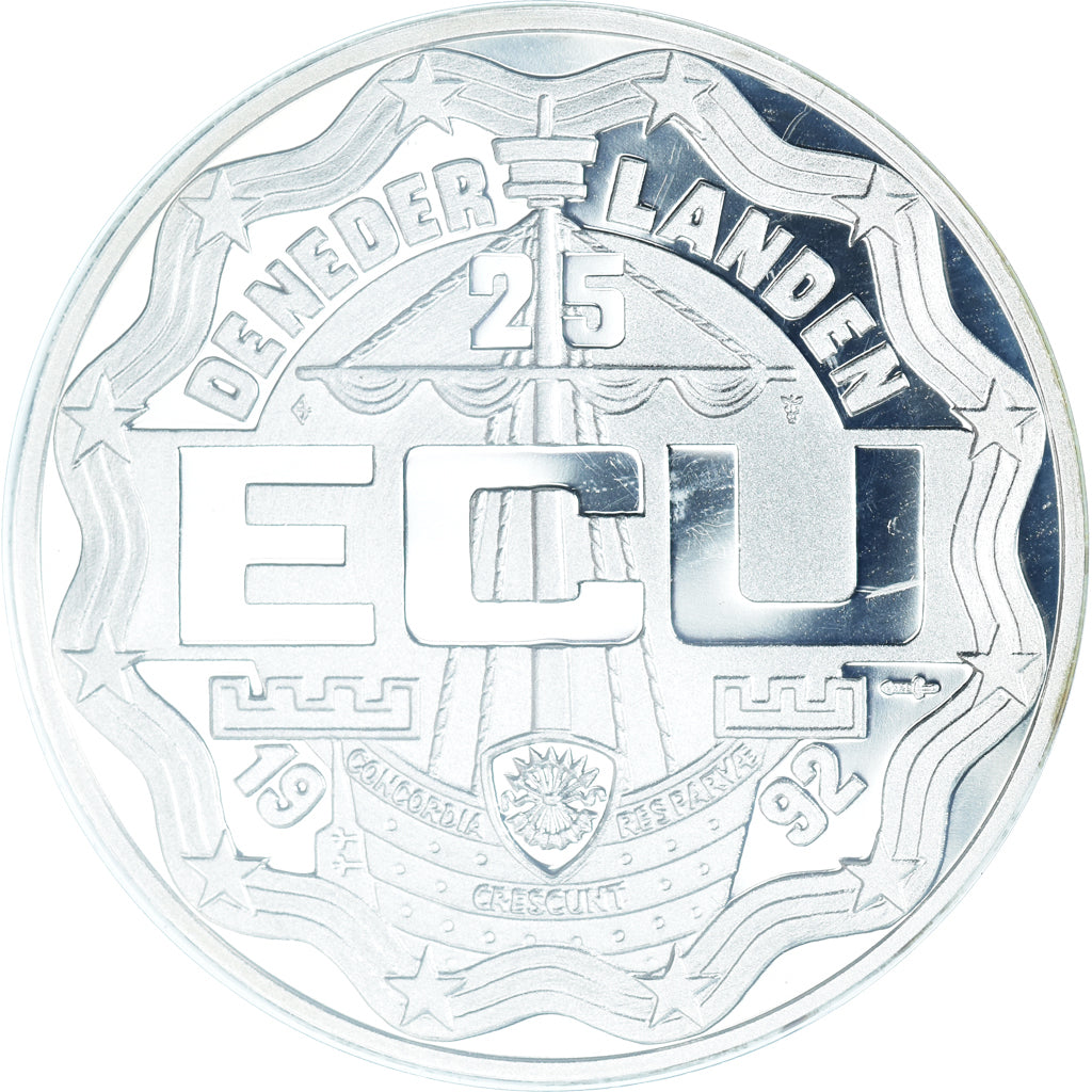 Coin, Netherlands, Beatrix, 25 Ecu, 1992, Utrecht, Willem Ier.BE, MS(65-70)