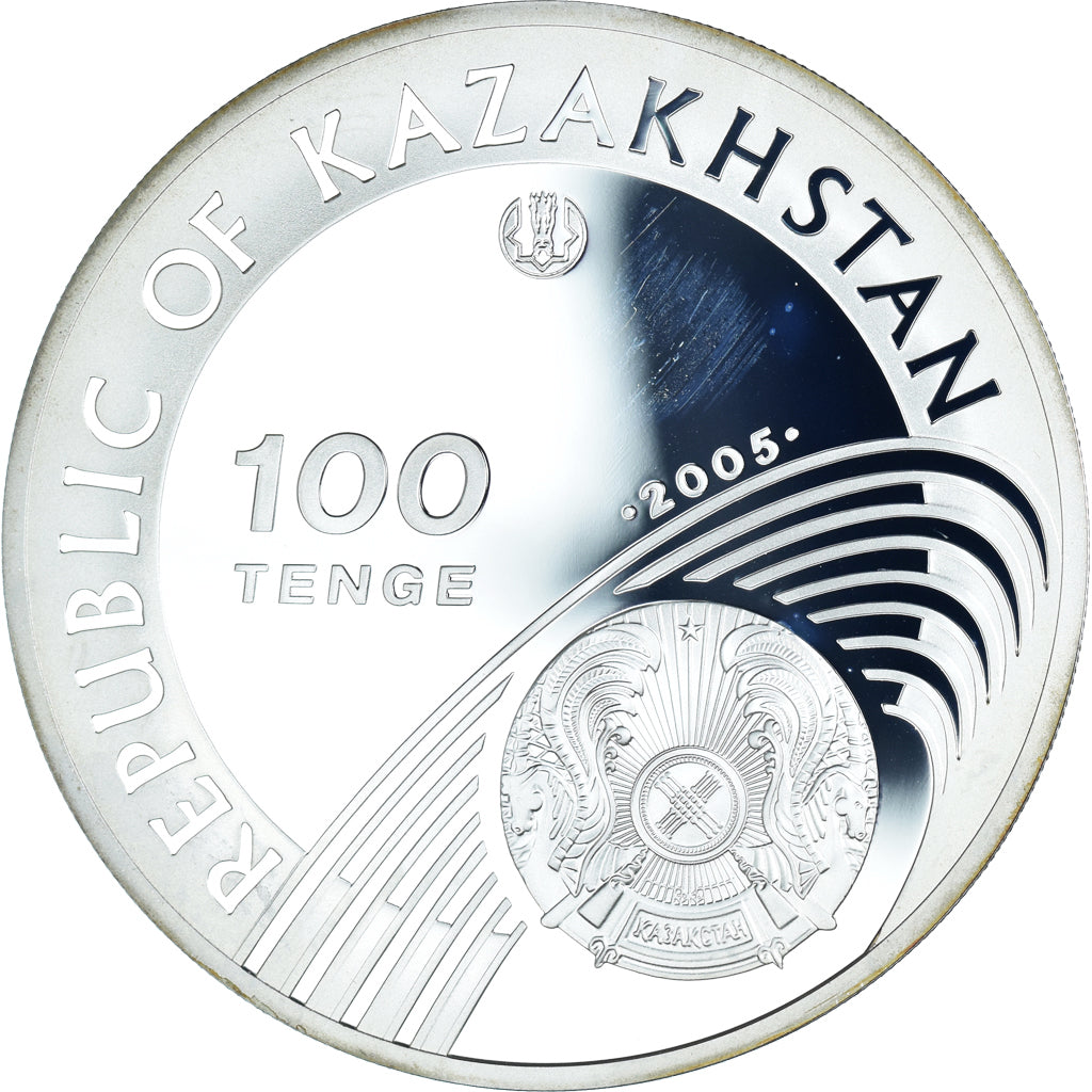 Moneta, Kazachstan, 100 Tenge, 2005, Kazakhstan Mint, Jeux Olympiques d'hiver