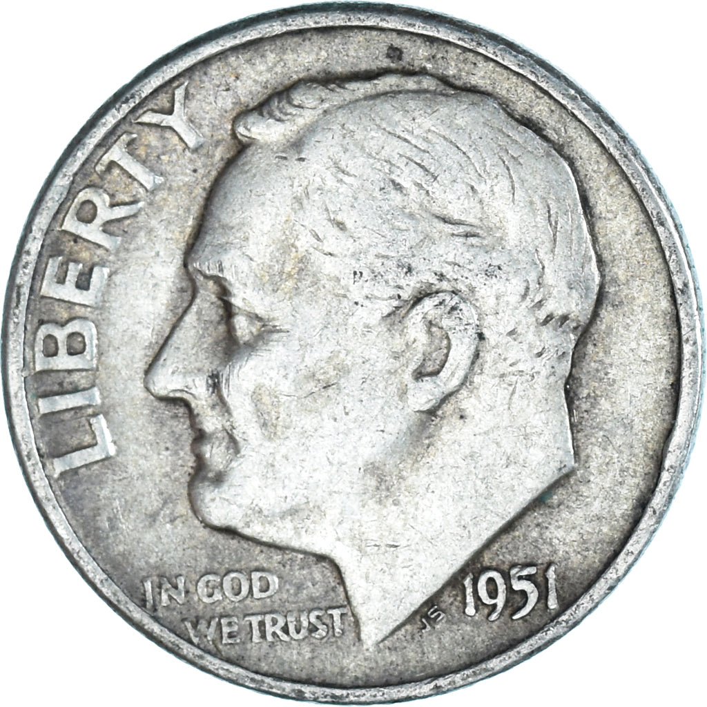 Moneda, Estados Unidos, Roosevelt Dime, Dime, 1951, U.S. Mint, Philadelphia