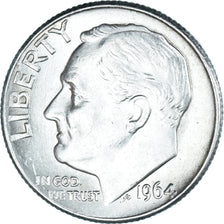 Coin, United States, Roosevelt Dime, Dime, 1964, U.S. Mint, Philadelphia