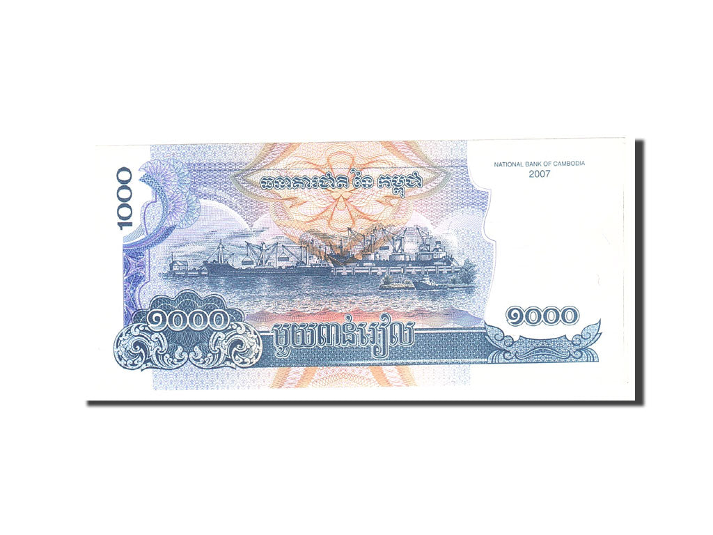 Banknot, Kambodża, 1000 Riels, 2007, Undated, KM:58b, UNC(63)