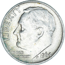 Coin, United States, Roosevelt Dime, Dime, 1964, U.S. Mint, Philadelphia