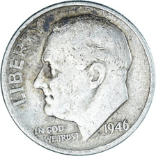 Coin, United States, Roosevelt Dime, Dime, 1946, U.S. Mint, Philadelphia