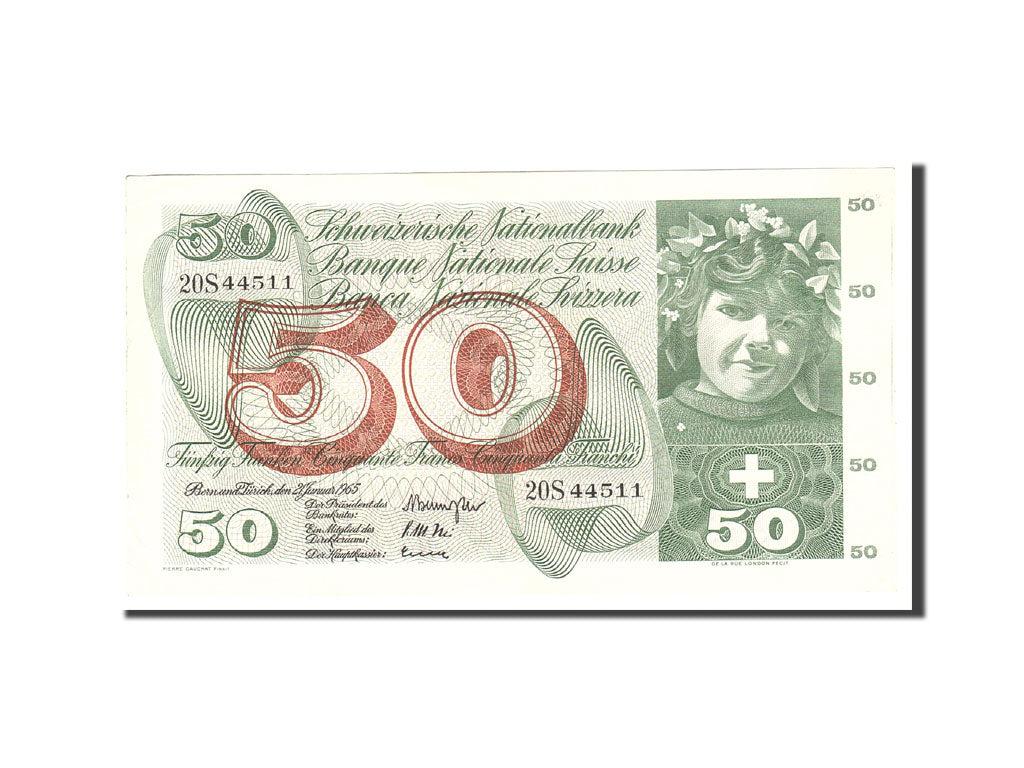 Biljet, Zwitserland, 50 Franken, 1965, 1965-01-21, KM:48e, TTB+