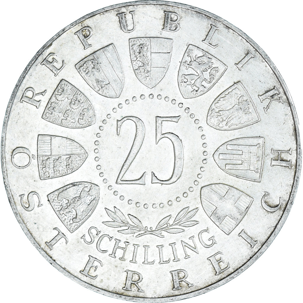 Coin, Austria, 25 Schilling, 1958, AU(50-53), Silver, KM:2884