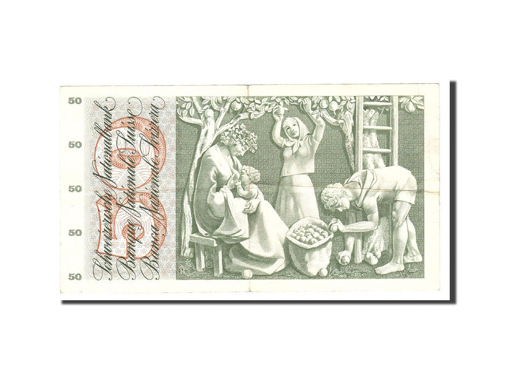 Banknot, Szwajcaria, 50 Franken, 1969, 1969-01-15, KM:48i, EF(40-45)