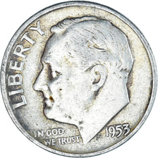 Coin, United States, Roosevelt Dime, Dime, 1953, U.S. Mint, Philadelphia