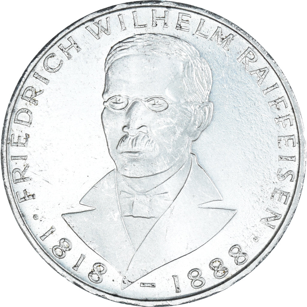 Munten, Federale Duitse Republiek, 5 Mark, 1968, Hamburg, Germany, ZF+, Zilver