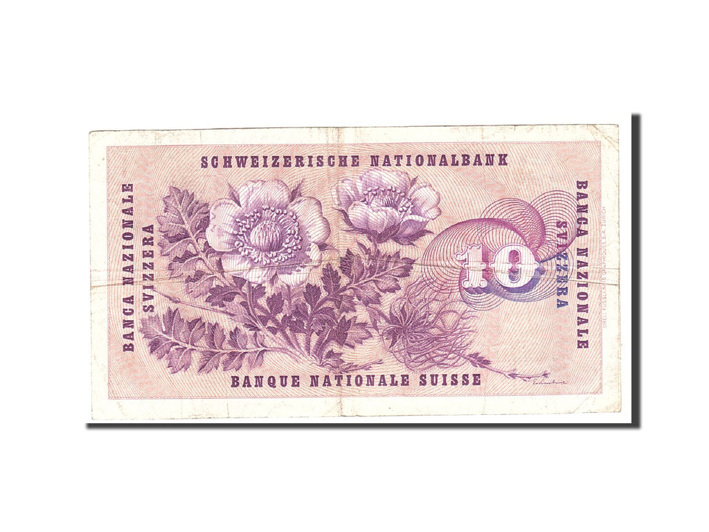 Geldschein, Schweiz, 10 Franken, 1961, 1961-10-26, KM:45g, S+