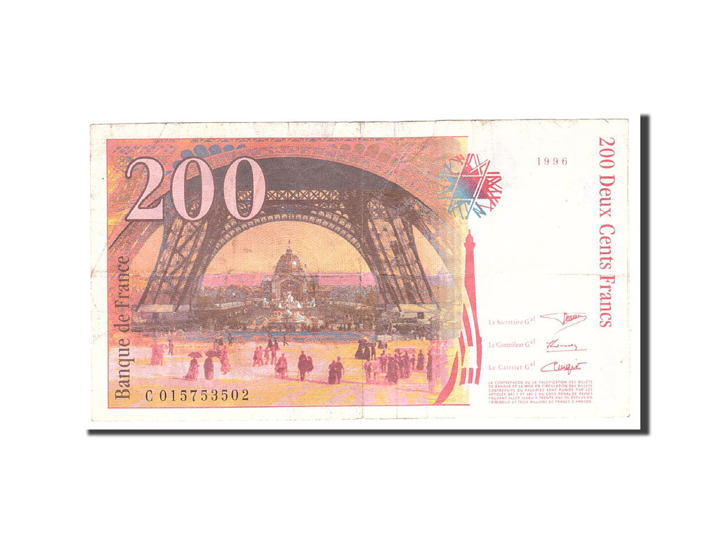 Banknote, France, 200 Francs, 1996, Undated, EF(40-45), KM:159a