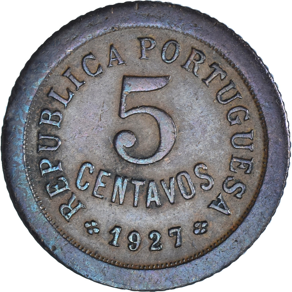 Münze, Portugal, 5 Centavos, 1927, SS, Bronze, KM:572