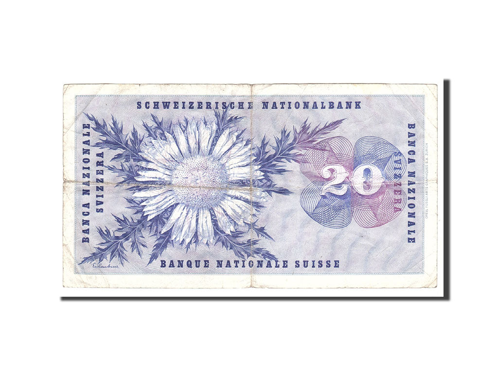 Biljet, Zwitserland, 20 Franken, 1964, 1964-04-02, KM:46k, TB
